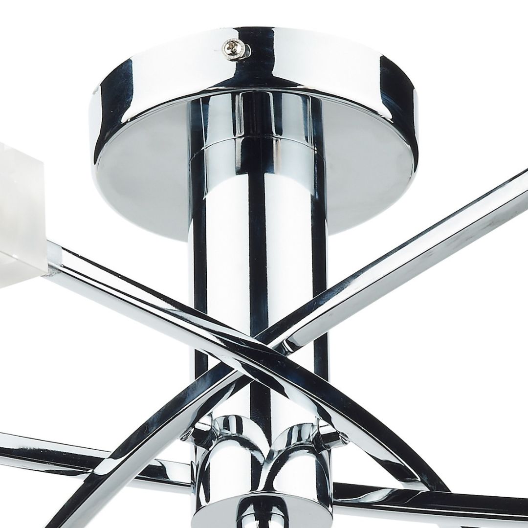 Freyza - Icarus 6 Light Semi Flush Ceiling Light Polished Chrome