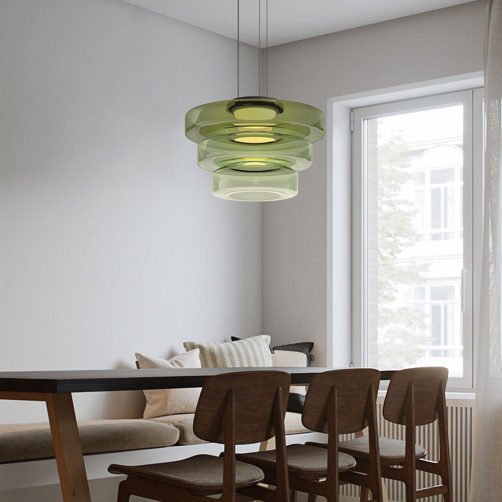 Freyza | Suspension en verre à éclairage multiple – Cuisine et salle à manger