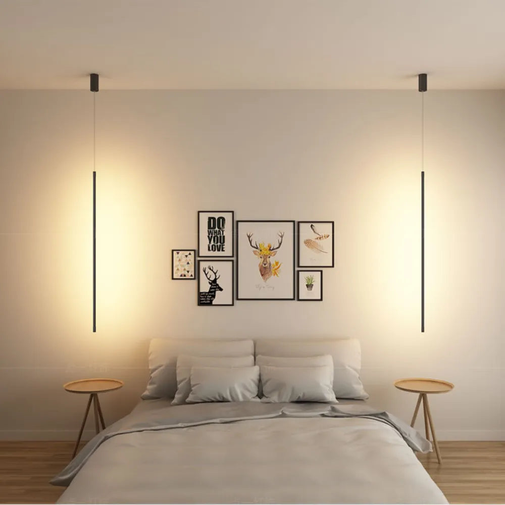 Freyza | Erix luminaire suspendu linéaire noir minimaliste – cuisine minimaliste, salle à manger