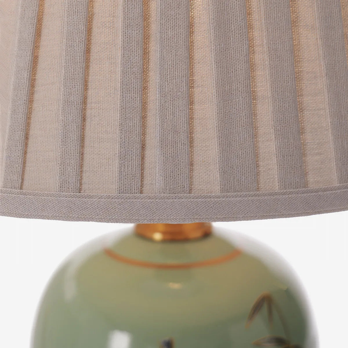 BambooGlow | Elegant Serene Green Ceramic Table Lamp with Dimming Feature 11