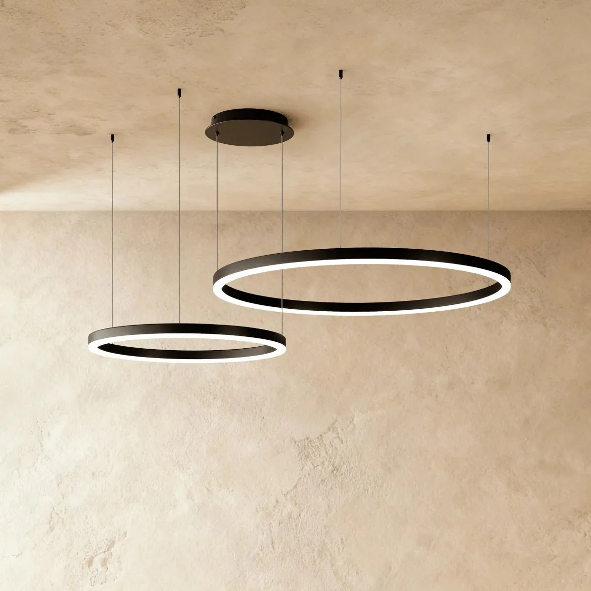 Freyza - AryaCraft | Modern Black Iron LED Chandelier with Versatile Design