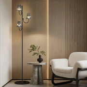 AluminaGlow | Modern Black Three-Light Standing Floor Lamp 3