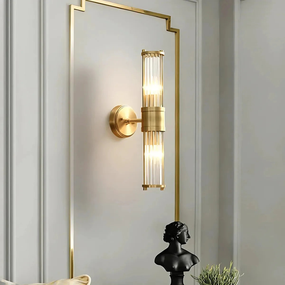 AthenaGlow | Stylish Modern Glass Bathroom Wall Light Sconce Fixture 5
