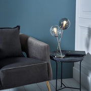 Branco | Stylish Elegant Satin Nickel Smoked Glass Table Lamp 1