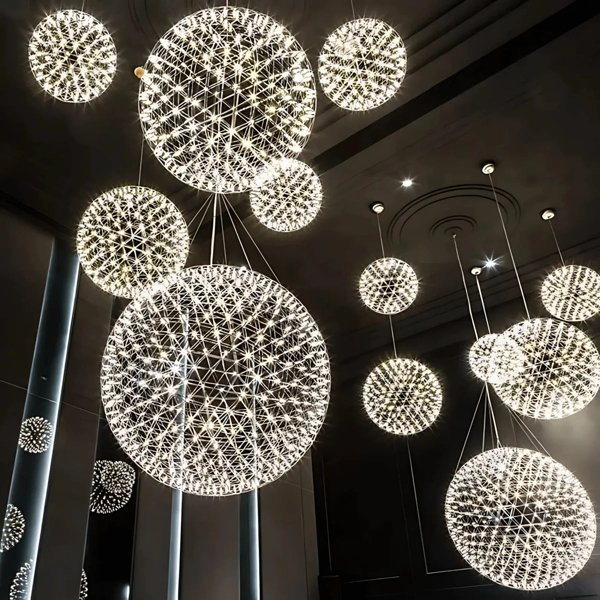 Freyza - CelestialGlow | Elegant Chrome Gold Starburst Pendant Light