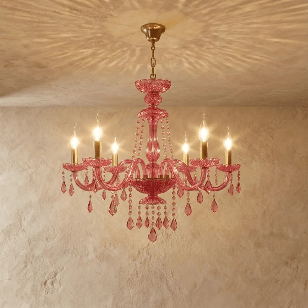 Freyza - BrigitteRose | Elegant Luxurious Pink Crystal Chandelier