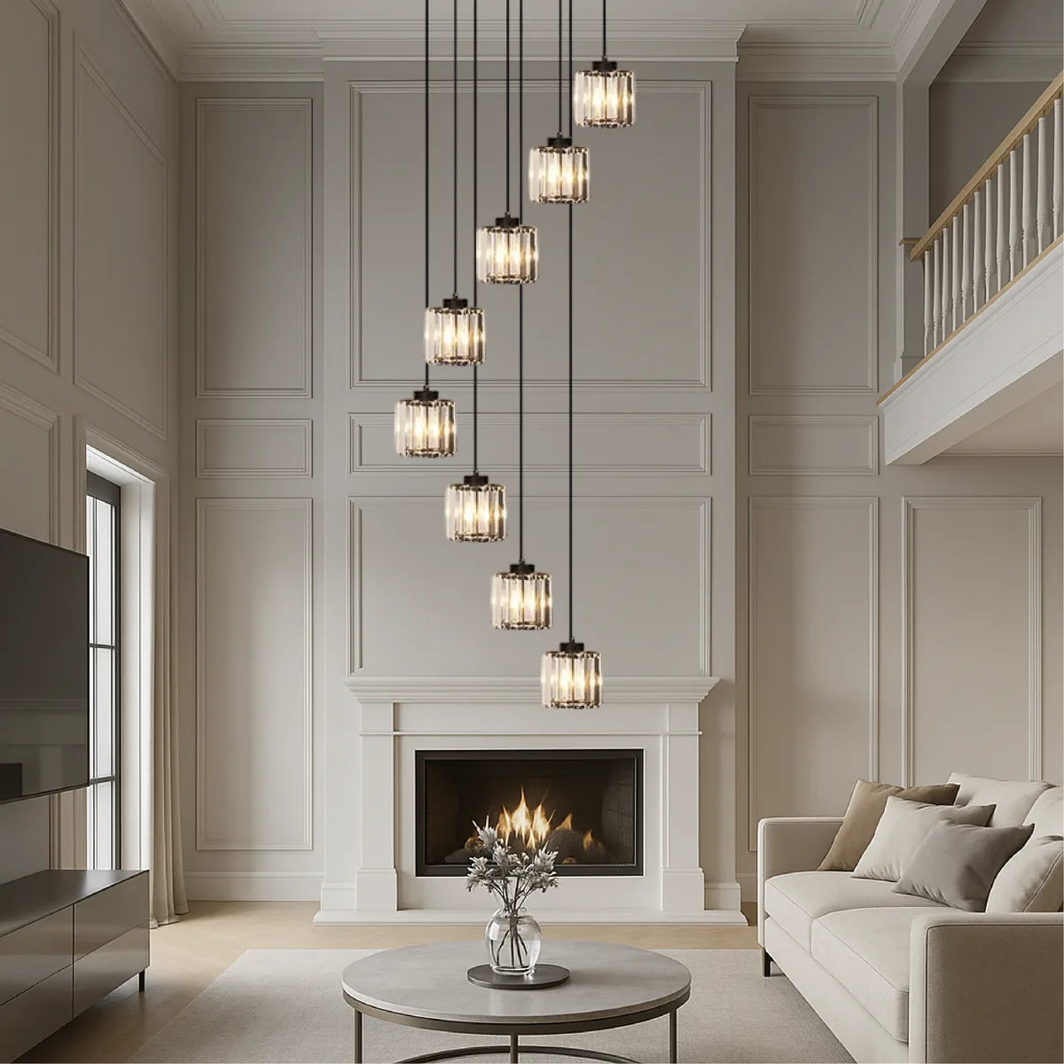 Freyza - Celestia | Eleganter kaskadierender Kristall-Kronleuchter