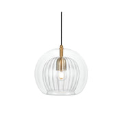 Freyza | Chic Double Glass Globe Pendant Light with Fluted Shade