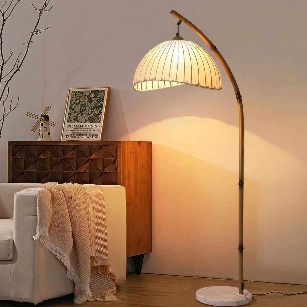 Freyza - BambooGlow | Elegant Modern Floor Lamp for Living Room Decor