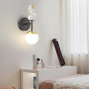 Freyza - Cartoon Astronaut LED Wall Sconce – Creative 20W Resin Space Art Wall Light - 3-Color Dimming
