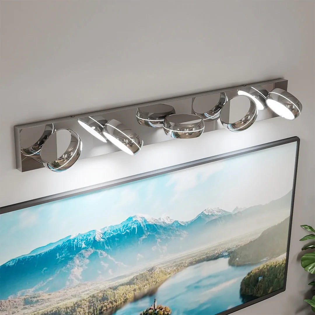 Freyza - Bathroom Vanity Light LED Minimalist Chrome Aluminum 3-6 Heads 6000K Cool White