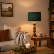 AilaBrass | Elegant Antique Brass Table Lamp with Velour Shade 1