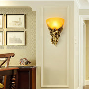 Freyza - Angel Wall Sconce – 3D Art Sculpture Retro Gold Resin Glass E27 (24x37cm)