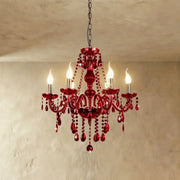 Brigitte | Elegant Timeless Red Chandelier Light for Dining Room Decor 0