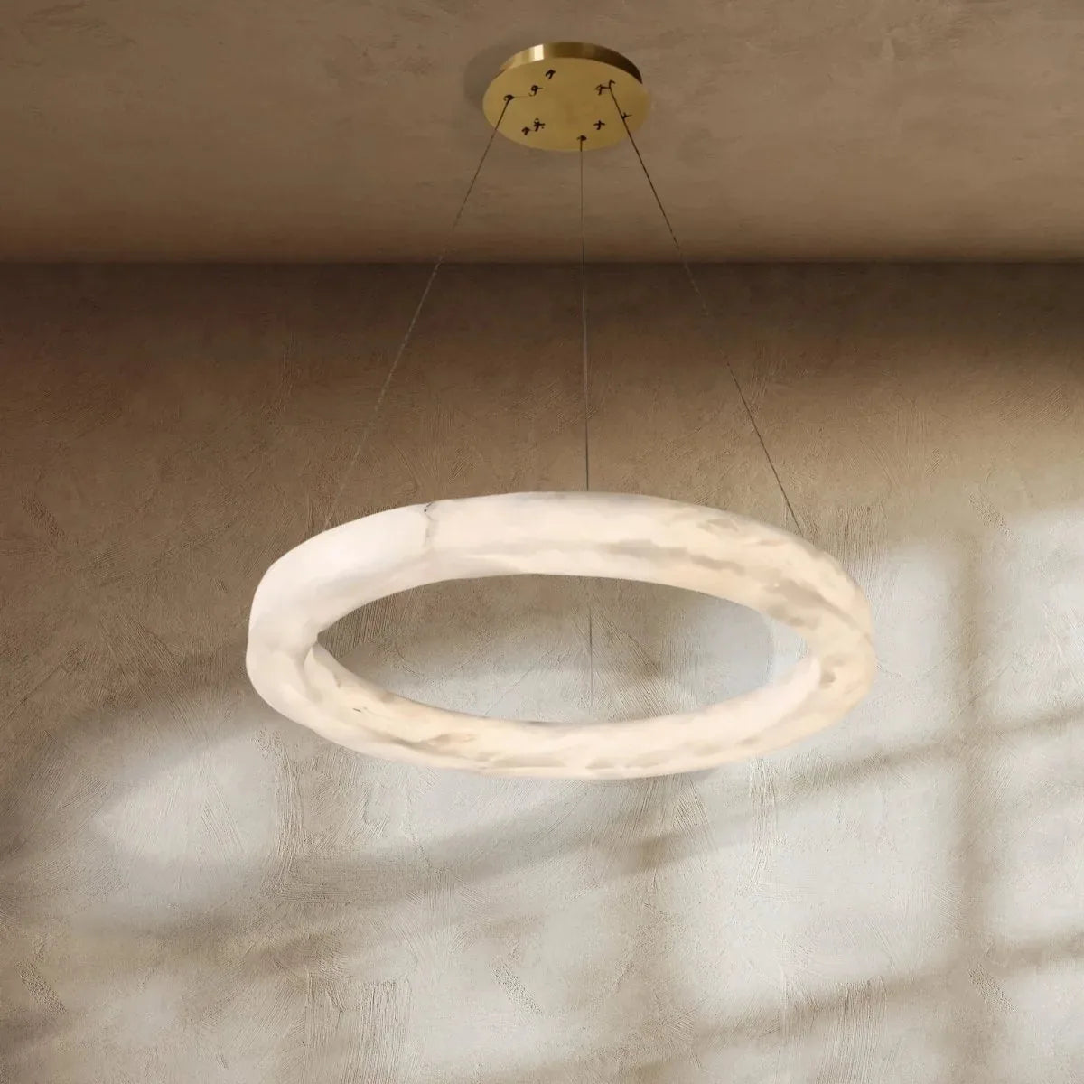Freyza - AlabasterGlow | Elegant Minimalist Circular Chandelier Light Fixture