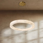 Freyza - AlabasterGlow | Elegant Minimalist Circular Chandelier Light Fixture