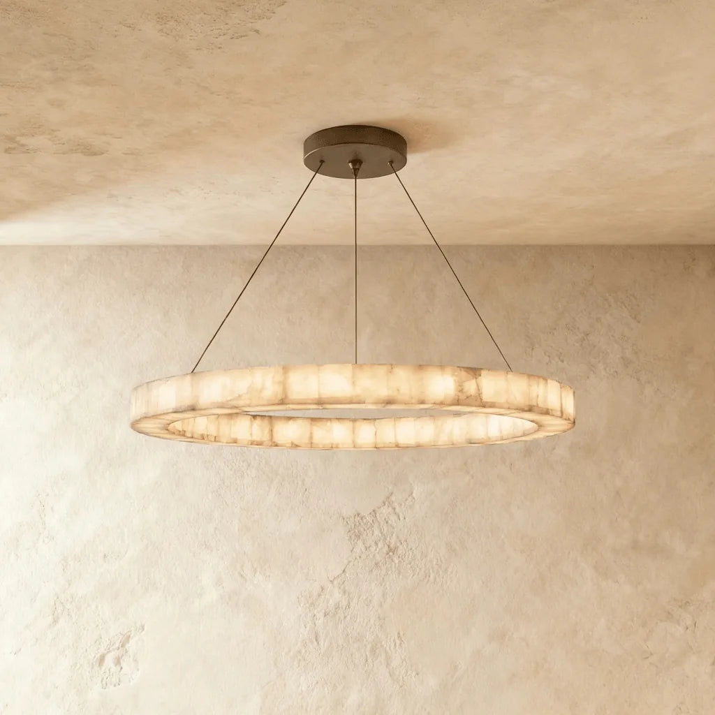 Freyza - CalciteGlow | Elegant Organic Alabaster Pendant Chandelier