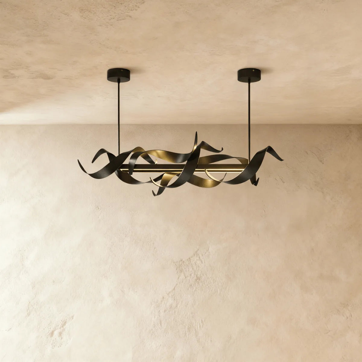 Freyza - Celestia | Eleganter moderner handgeschmiedeter Stahl-LED-Kronleuchter