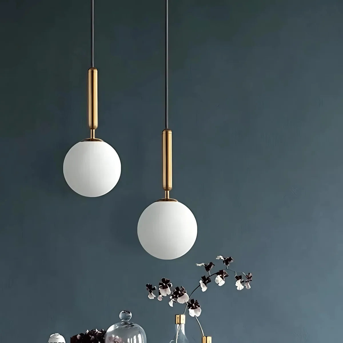 Freyza - BauerLight | Modern Black Glass Pendant Light for Kitchen Lighting
