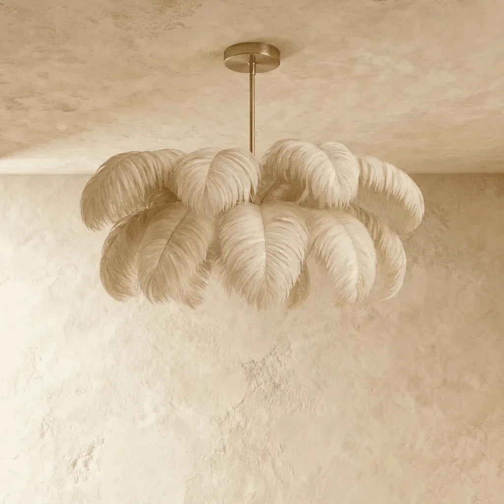 Freyza - AetherFeather | Elegant Adjustable Feather Chandelier Light