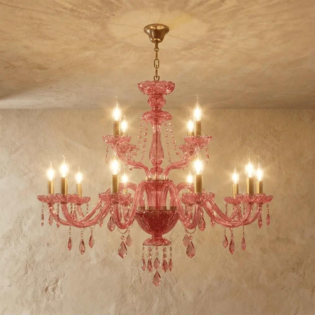 Freyza - BrigitteRose | Elegant Luxurious Pink Crystal Chandelier