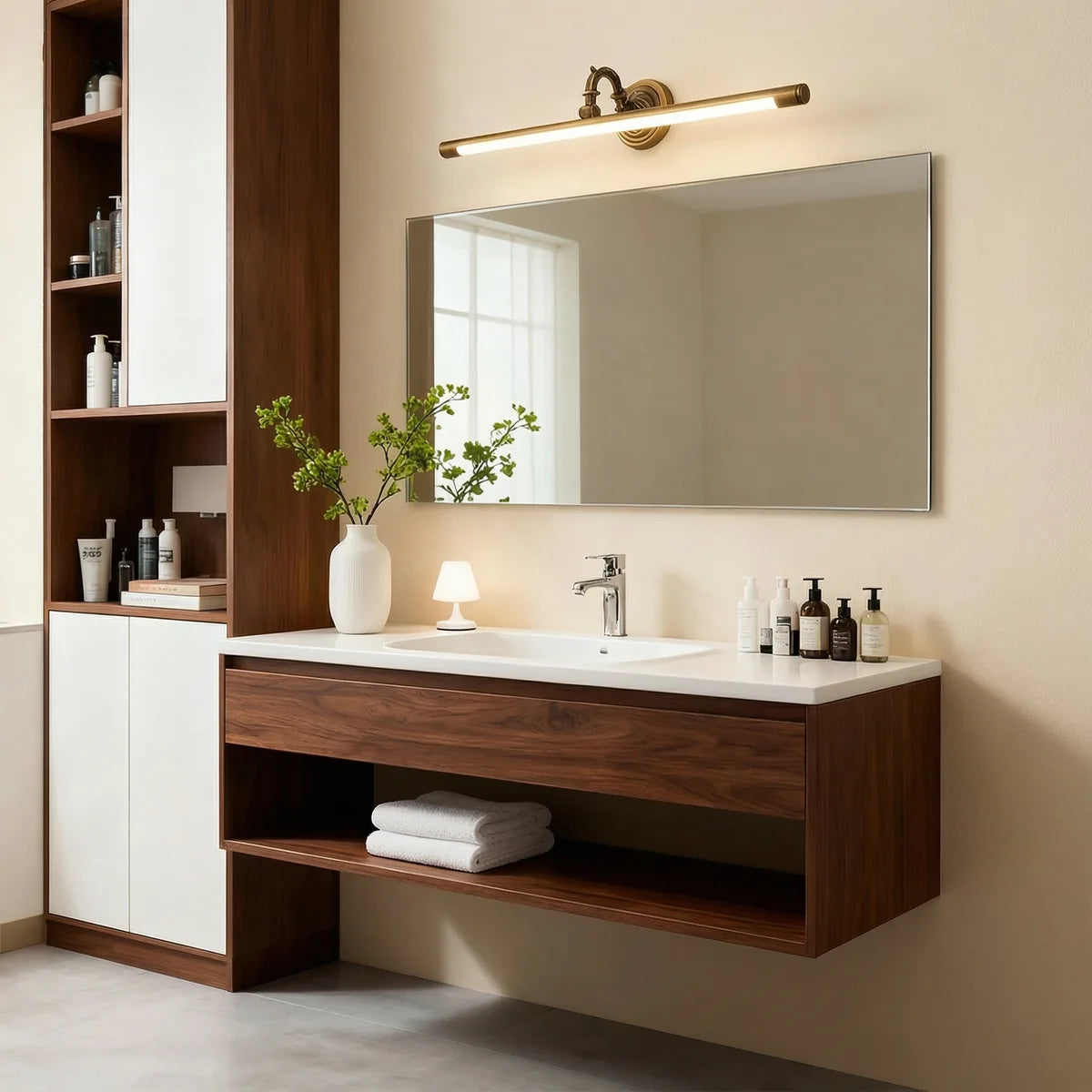 Freyza - Bathroom Mirror Light LED European Style Antique Brass 45-75cm