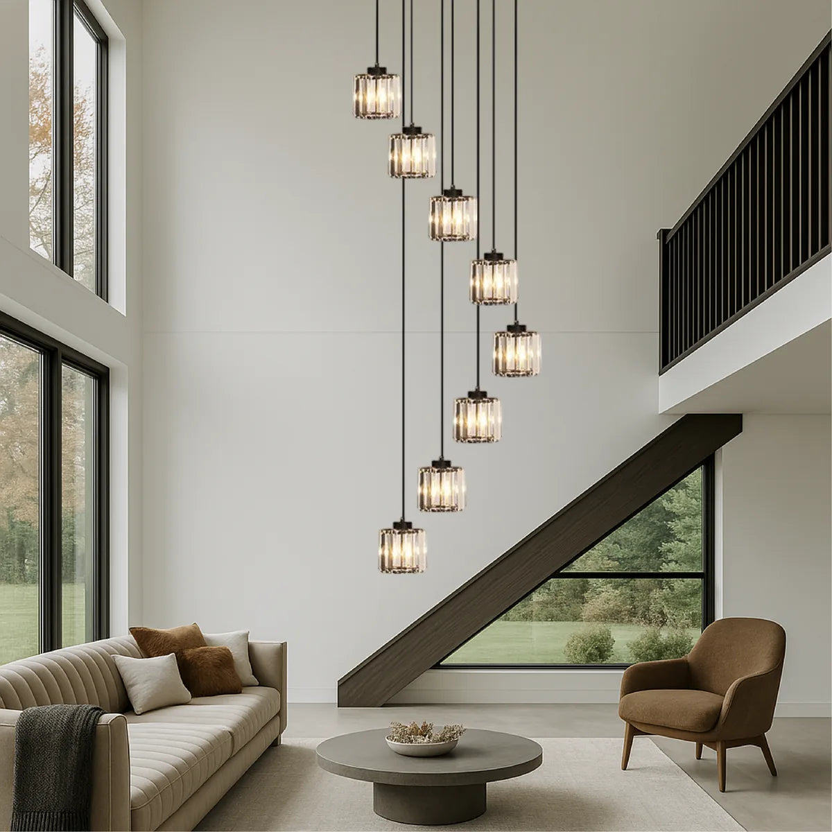 Freyza - Celestia | Eleganter kaskadierender Kristall-Kronleuchter