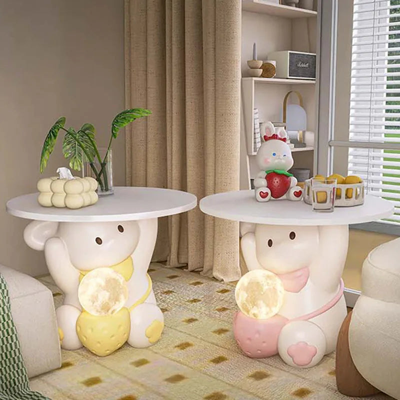 Art Deco | End Table with LED Light & Drawer | Whimsical Side Table for Kids' Room 1
