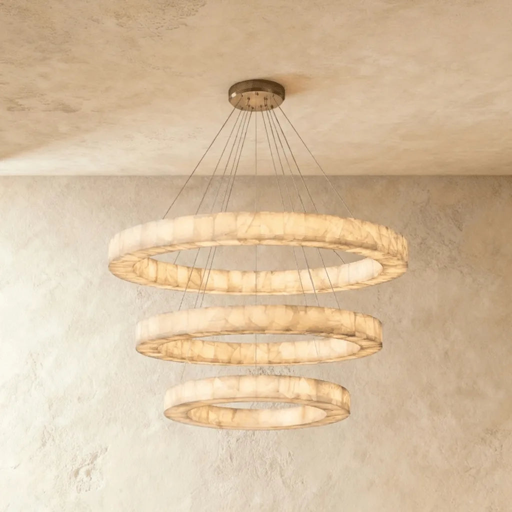 Freyza - CalciteGlow | Elegant Organic Alabaster Pendant Chandelier