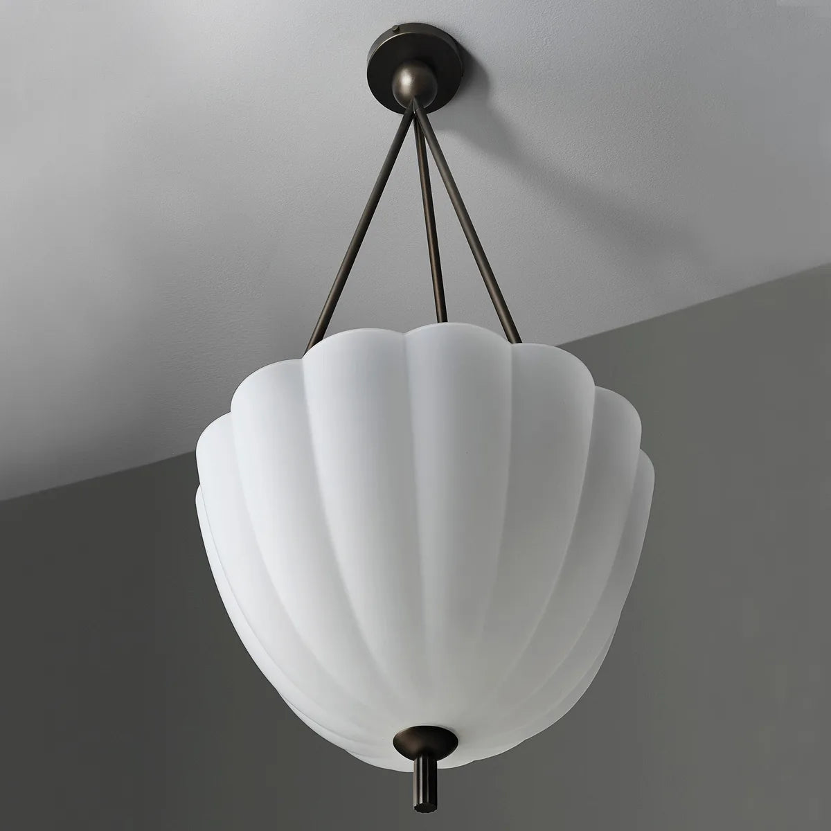 Freyza - Brass Glass Pendant Lighting with 3 Heads & Antique Finish | Elegant Indoor Hanging Lights for Stylish Décor