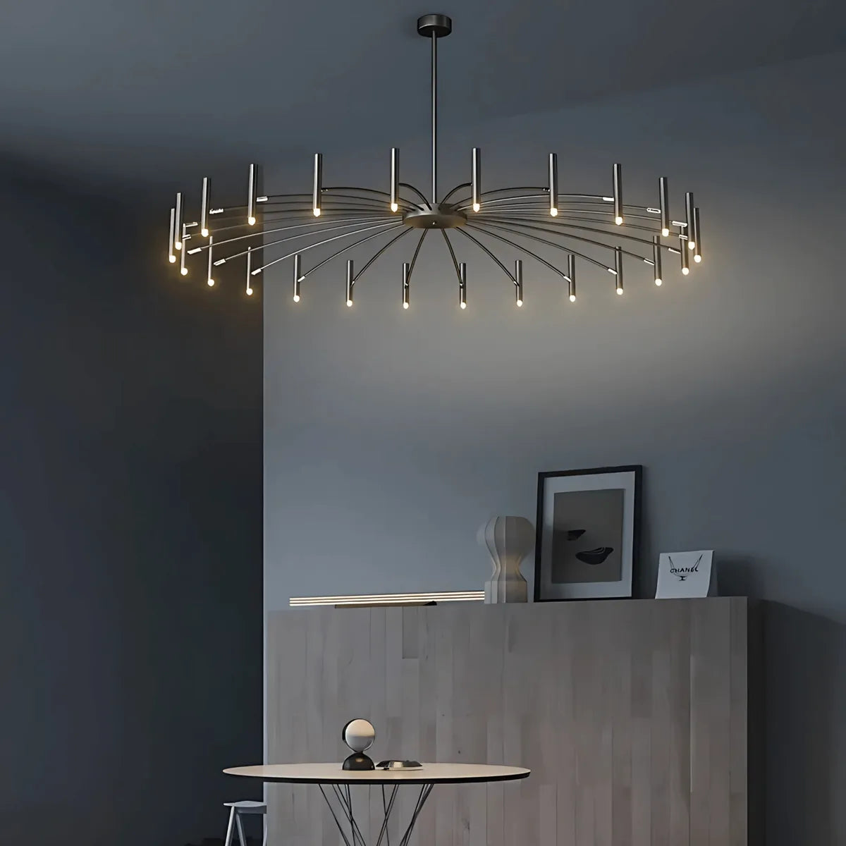 Freyza - BristolAura | Elegant Modern Metal Chandelier with Tubular Design