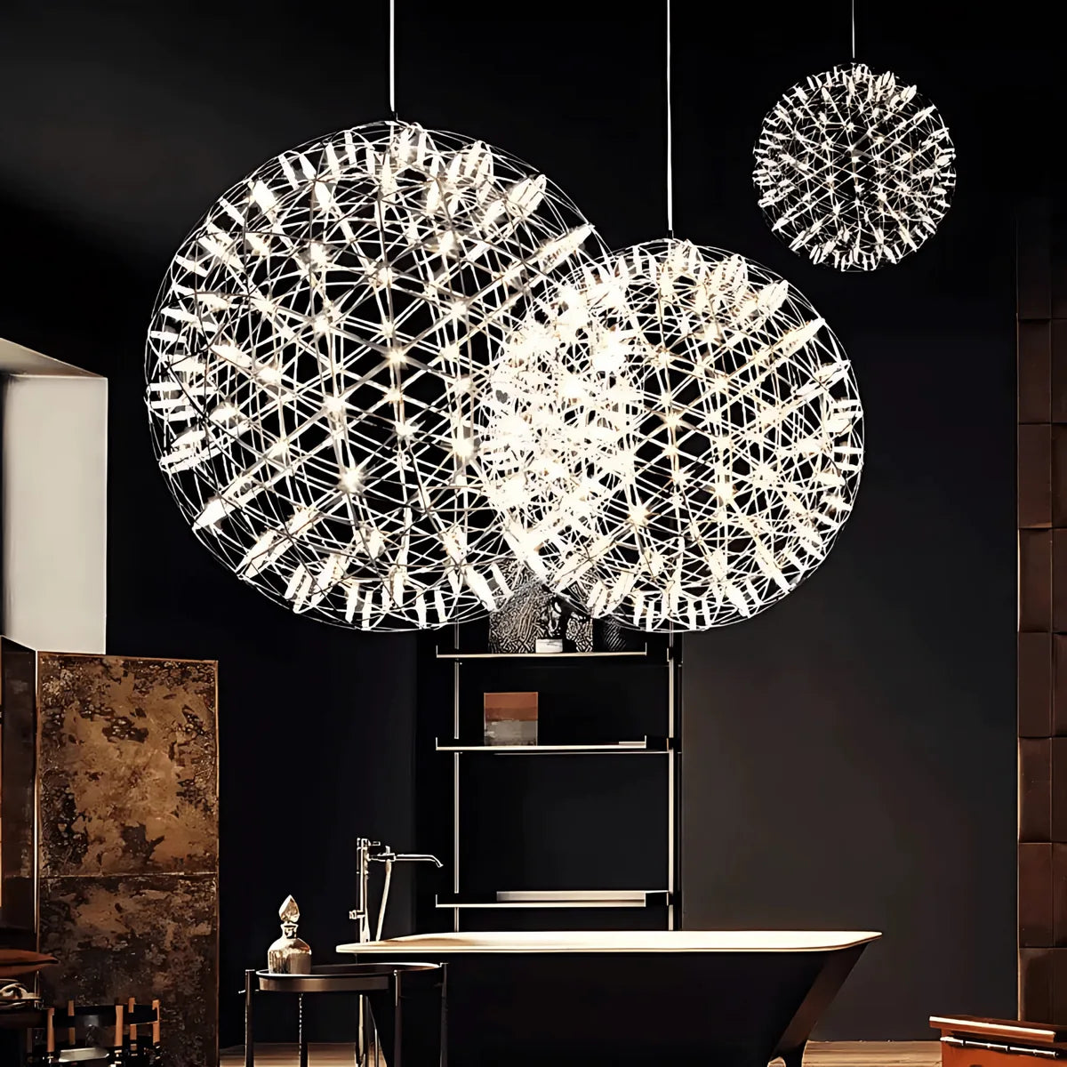 Freyza - CelestialGlow | Elegant Chrome Gold Starburst Pendant Light