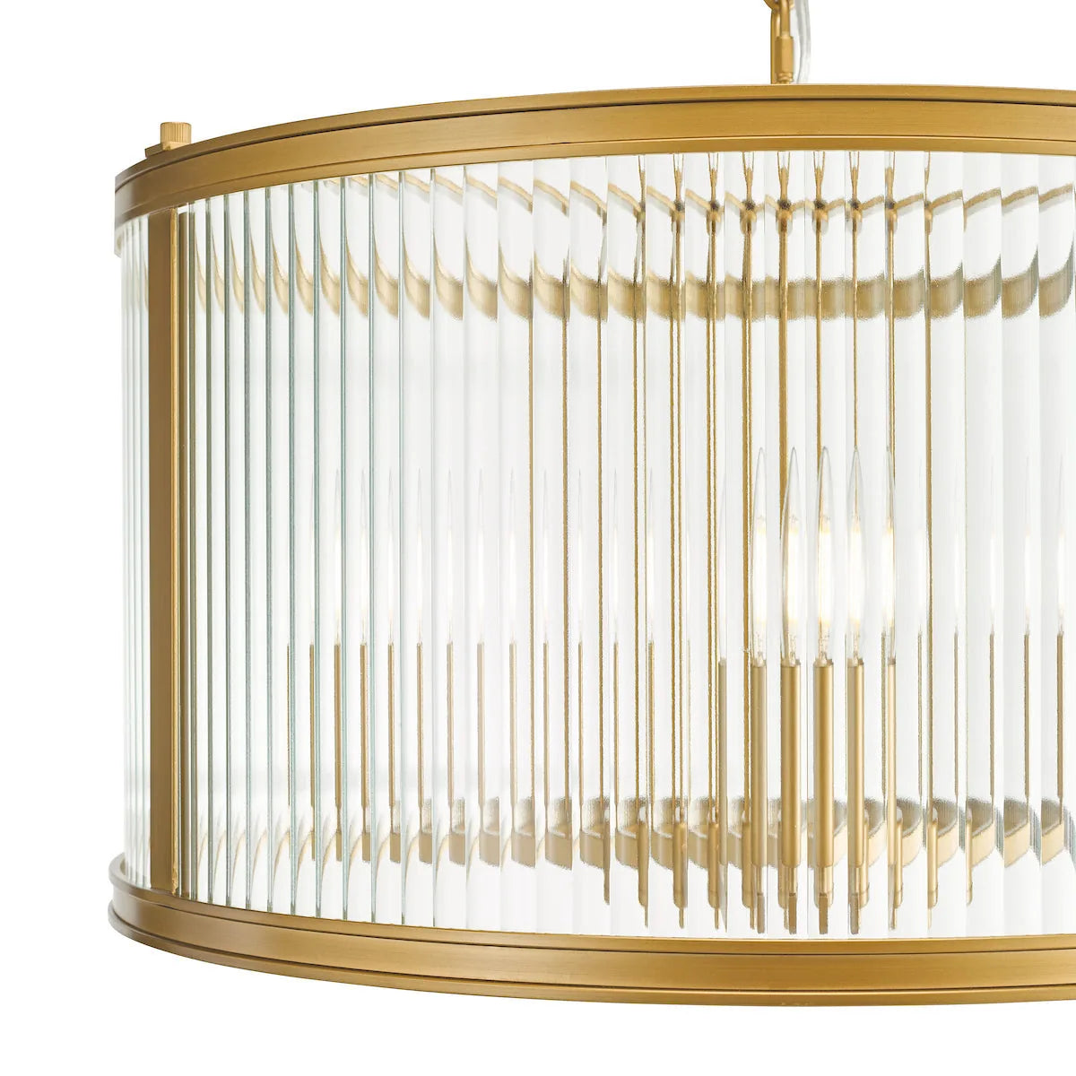 BiankaGlow | Elegant Bronze Ribbed Glass 3-Light Pendant Fixture 3