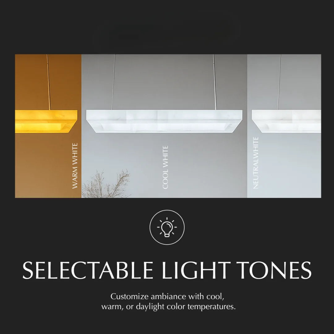 Freyza - CalciteGlow | Elegant Modern Rectangular Chandelier Light