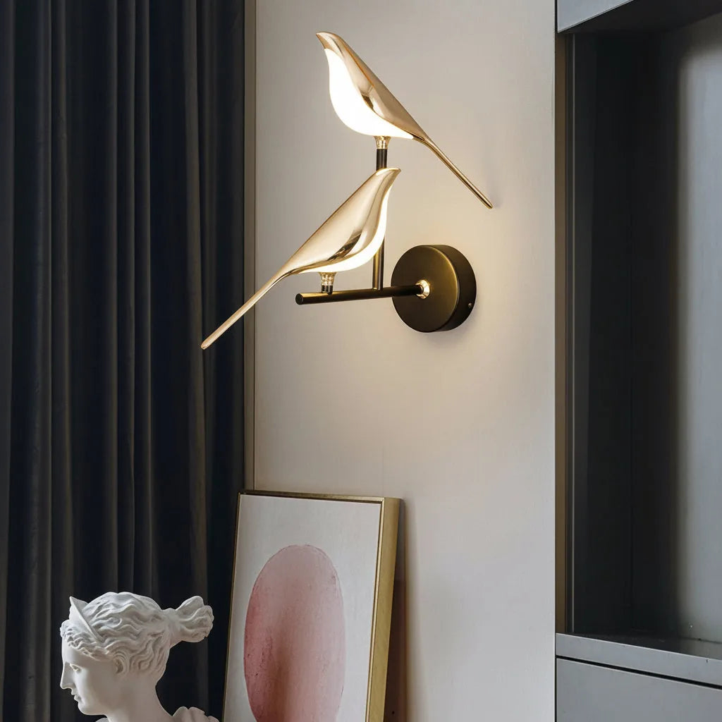 Freyza - Bird Wall Sconce Magpie Shape Adjustable Metal Acrylic LED 21-38cm / 8-15in Art Light