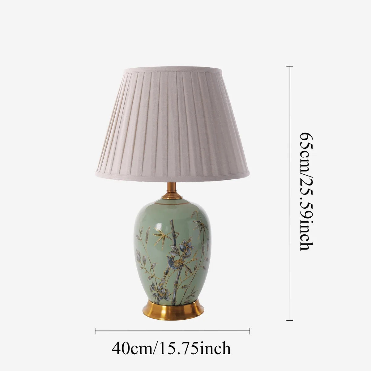 BambooGlow | Elegant Serene Green Ceramic Table Lamp with Dimming Feature 3