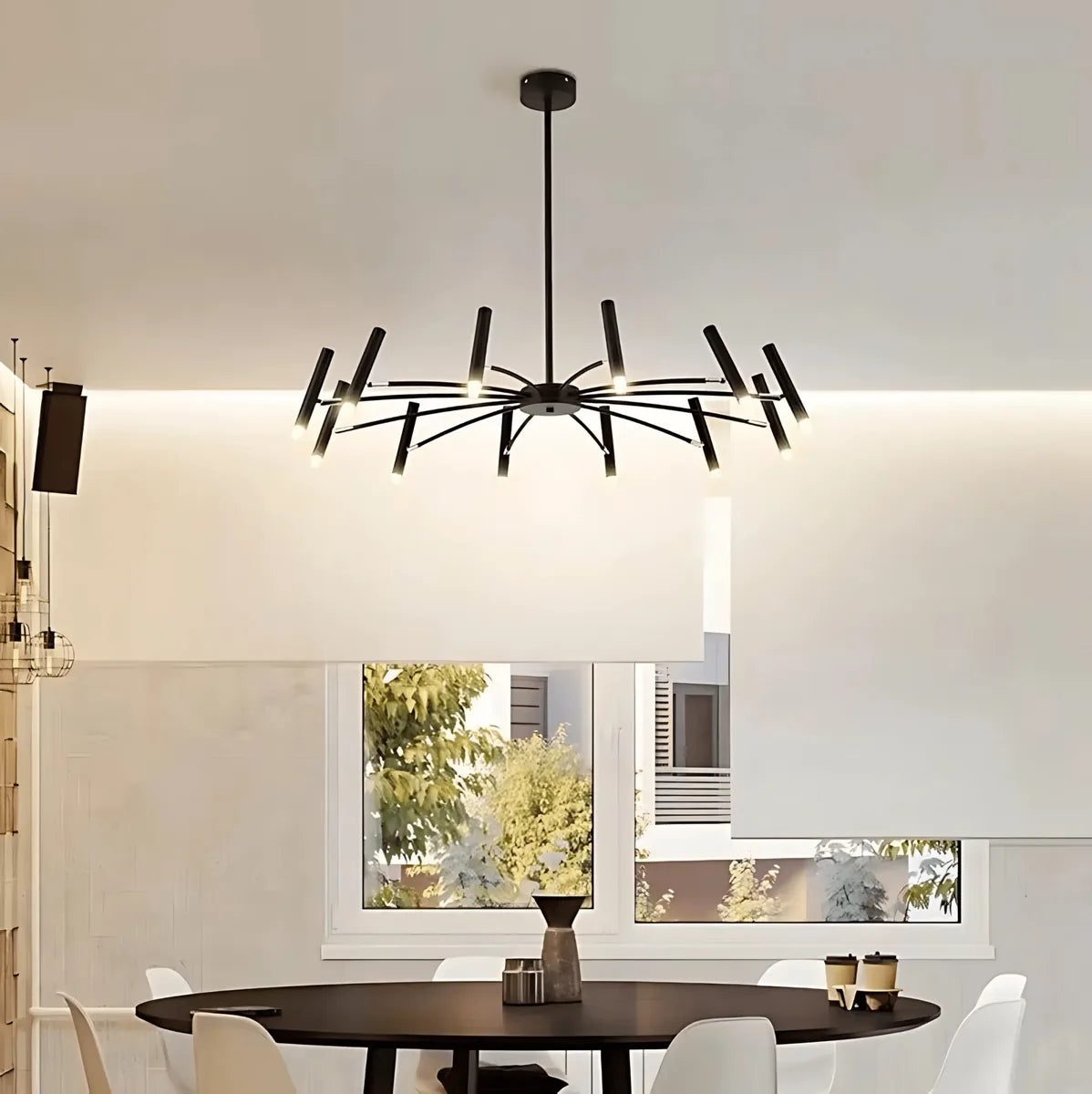 Freyza - BristolAura | Elegant Modern Metal Chandelier with Tubular Design