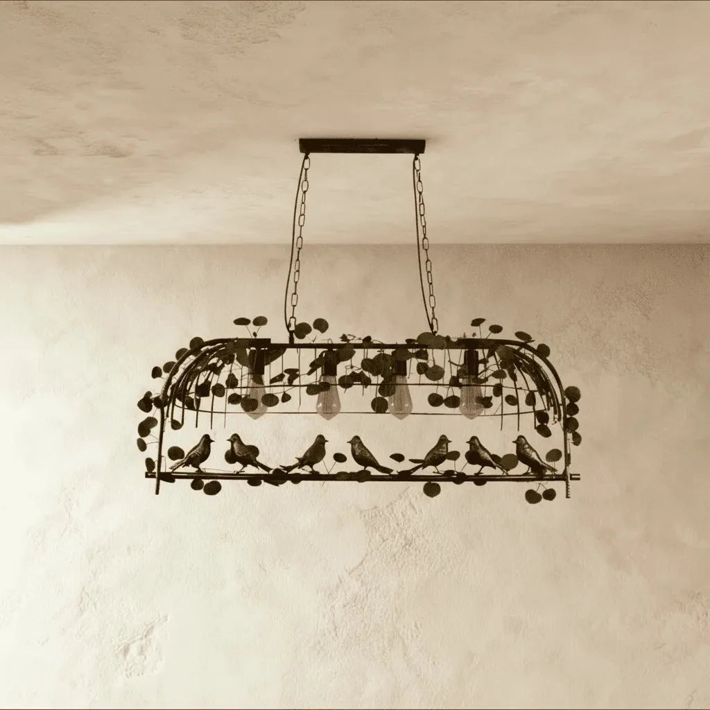 Freyza - AvianElegance | Vintage Inspired Bird Cage Chandelier Light Fixture