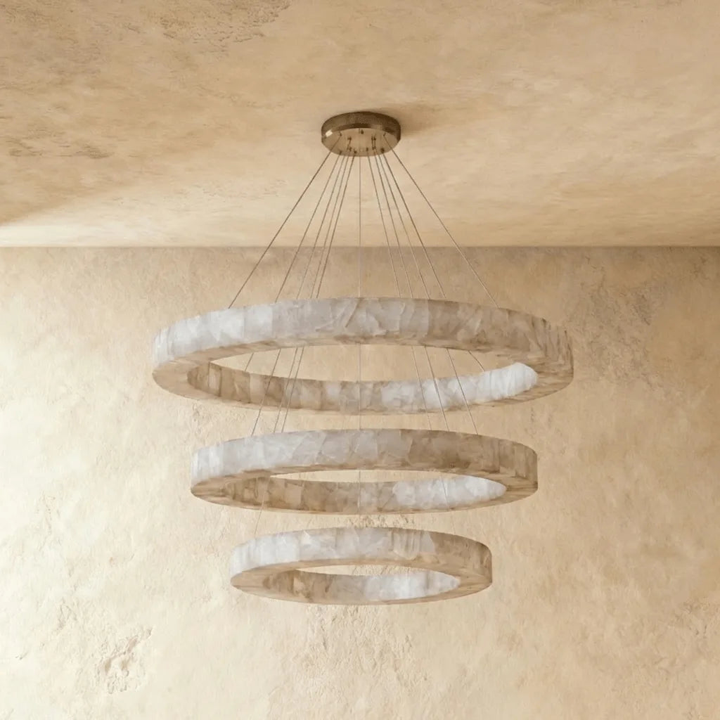 Freyza - CalciteGlow | Elegant Organic Alabaster Pendant Chandelier