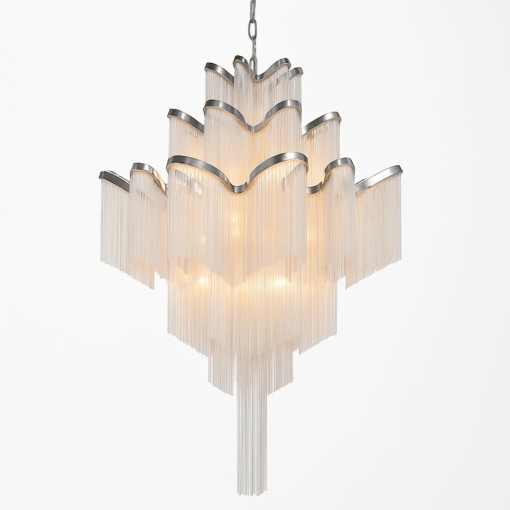 Freyza - AureaGlow | Moderne elegante goldene Kronleuchterbeleuchtung fürs Esszimmer