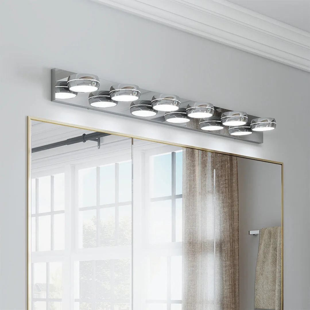 Freyza - Bathroom Vanity Light LED Minimalist Chrome Aluminum 3-6 Heads 6000K Cool White