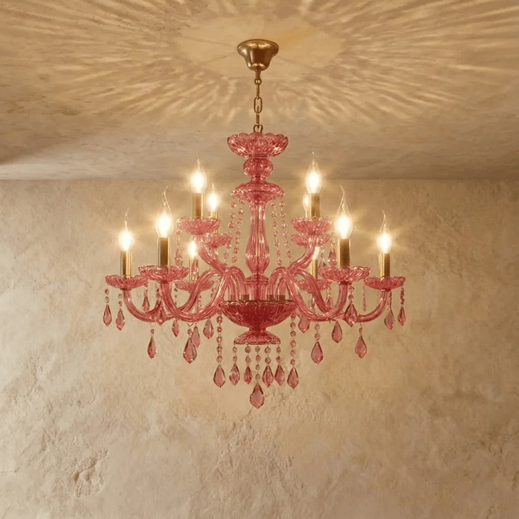 Freyza - BrigitteRose | Elegant Luxurious Pink Crystal Chandelier