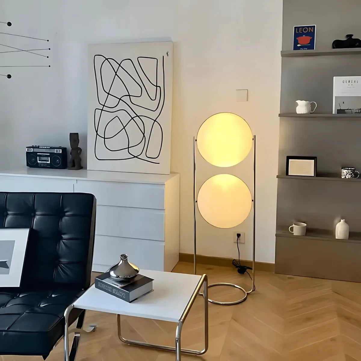 AuraGlow | Elegant Modern Acrylic Standing Floor Lamp with Chrome Base 3