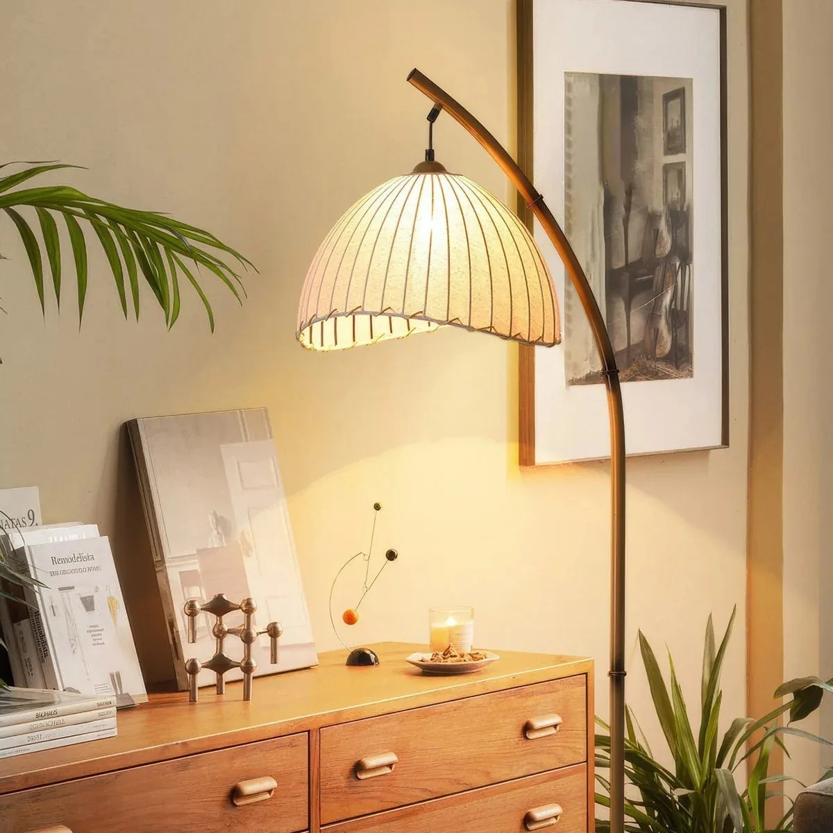 Freyza - BambooGlow | Elegant Modern Floor Lamp for Living Room Decor