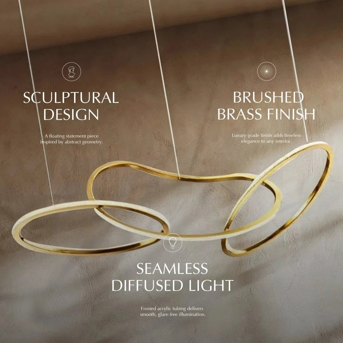 Freyza - Astratta | Elegant Modern Abstract LED Chandelier with Adjustable Height