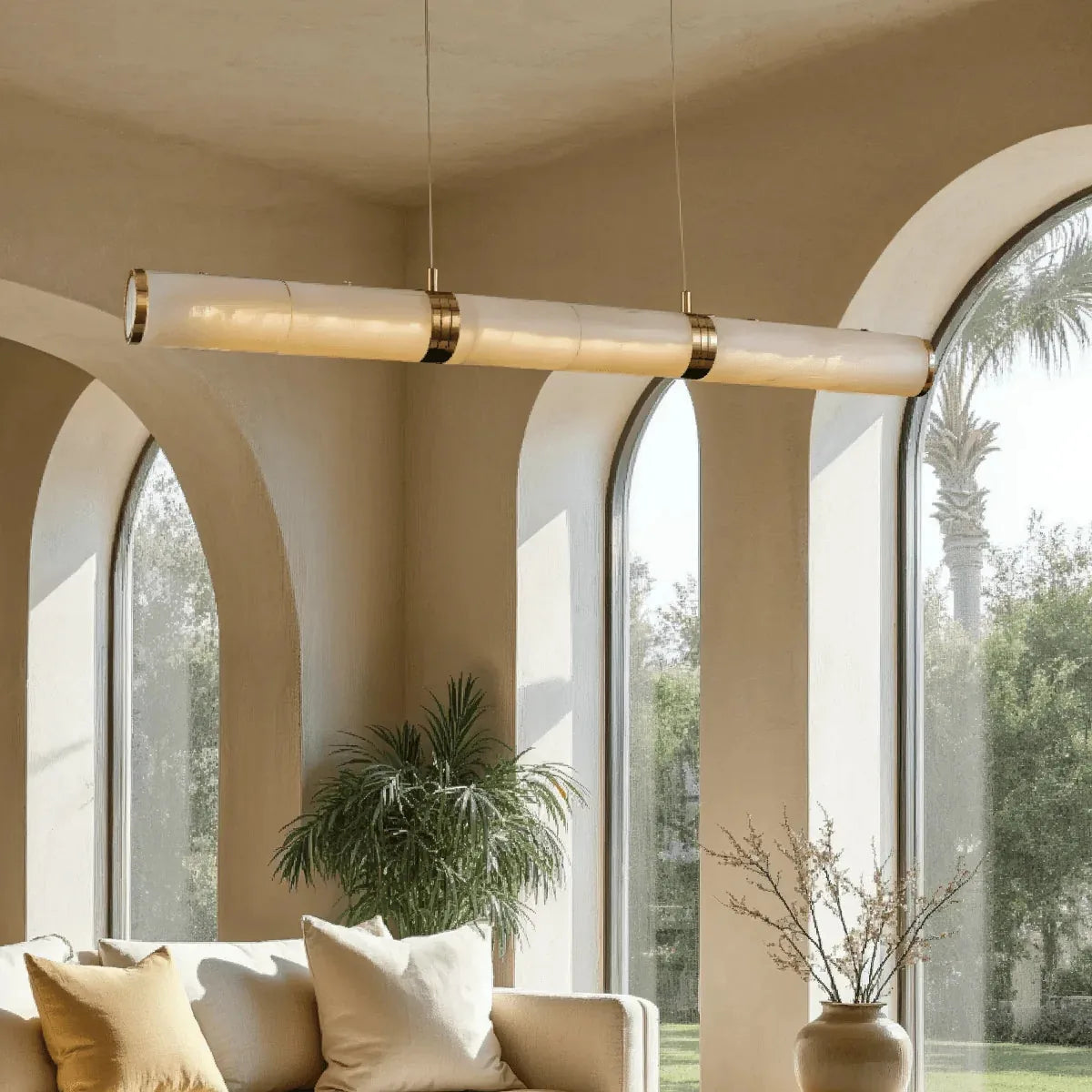 Freyza - AlabasterGlow | Elegant Warm White Kitchen Chandelier Light