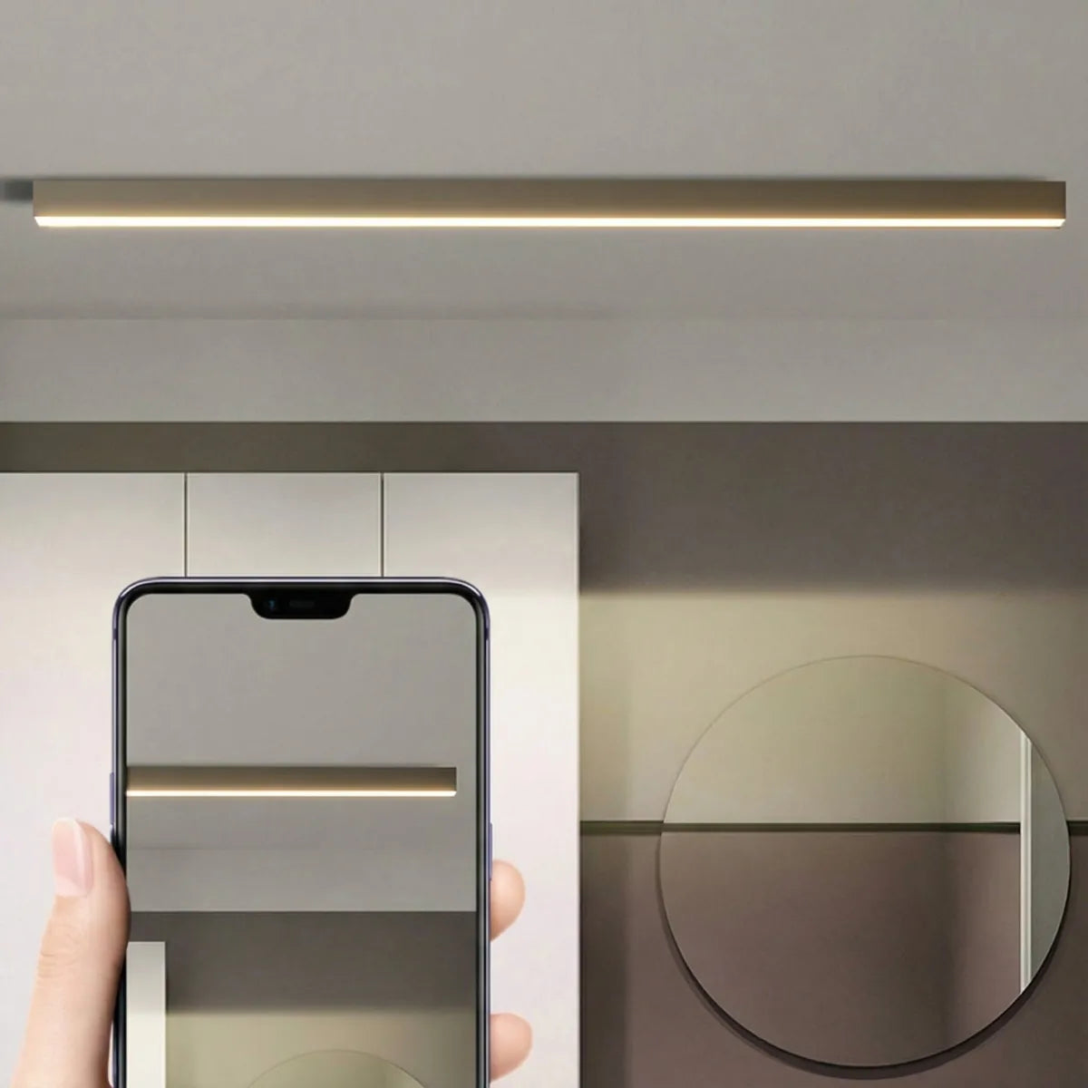 Freyza - Modern Linear LED Ceiling Light | Minimalist Flush Mount Bar with Remote Control