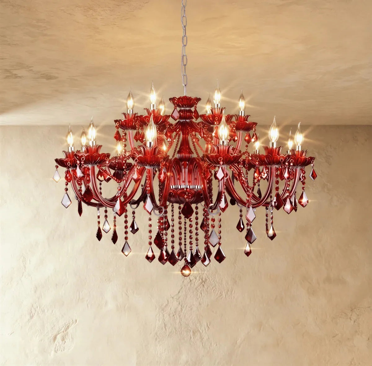 Brigitte | Elegant Timeless Red Chandelier Light for Dining Room Decor 3