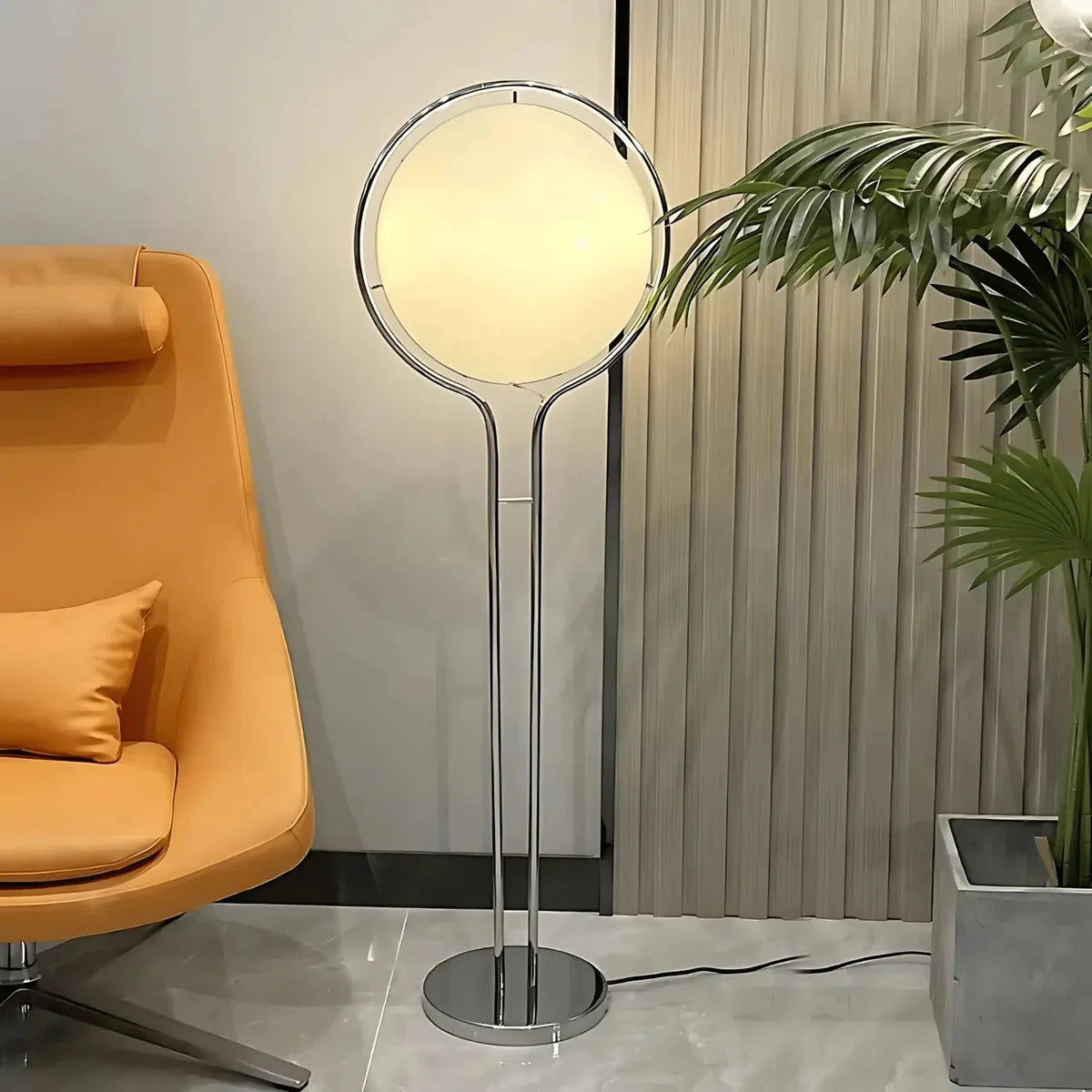 AuraGlow | Elegant Modern Acrylic Standing Floor Lamp with Chrome Base 4