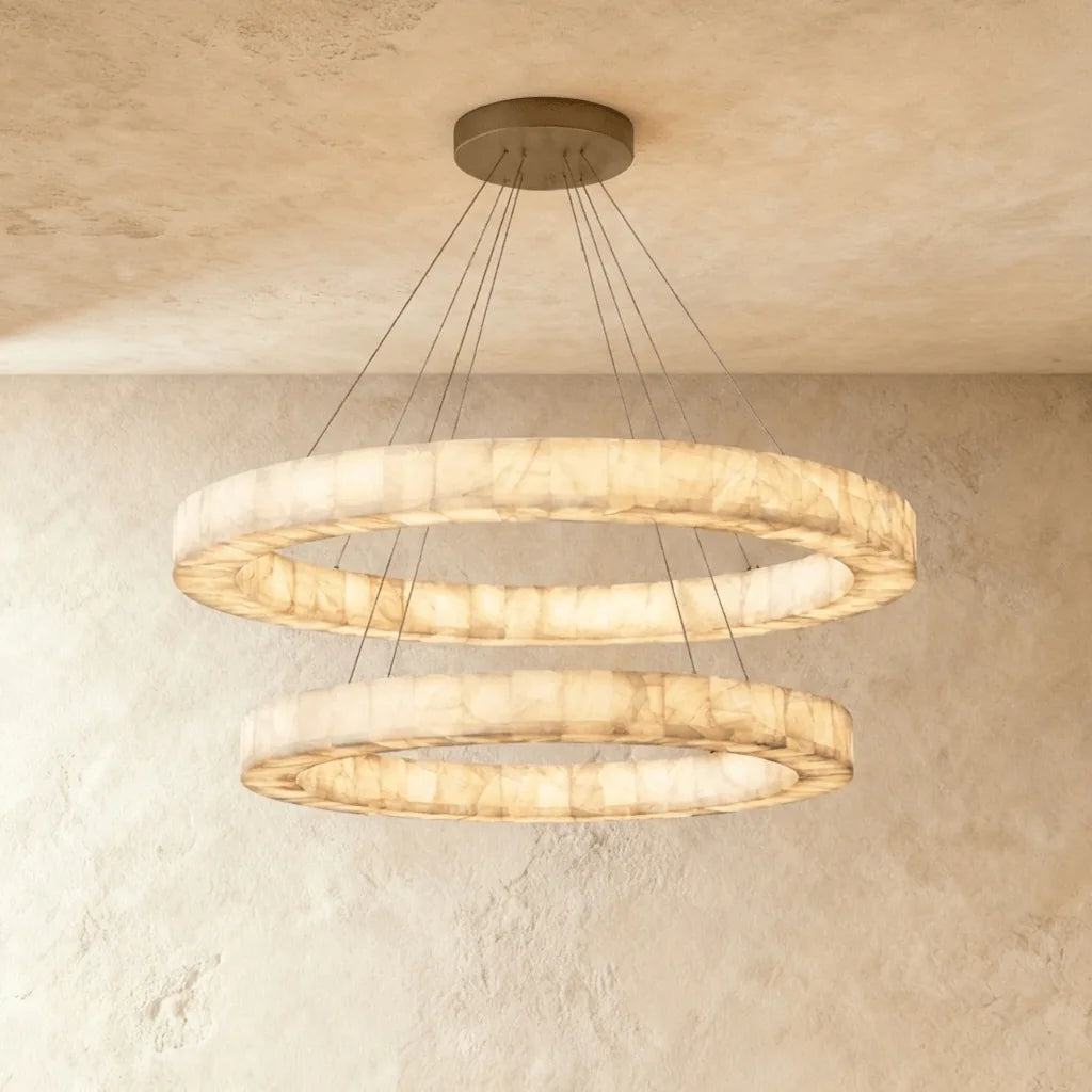 Freyza - CalciteGlow | Elegant Organic Alabaster Pendant Chandelier